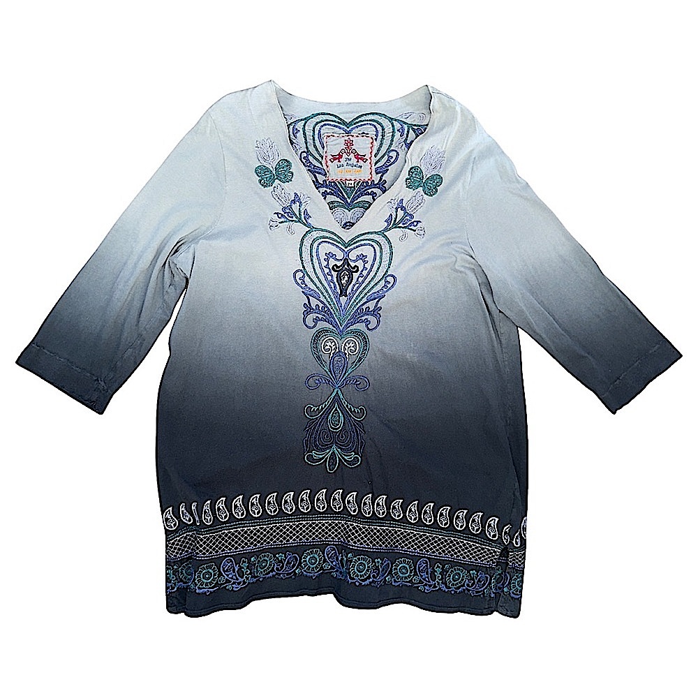 Johnny Was Los Angeles Blue To Grey Ombre Dress